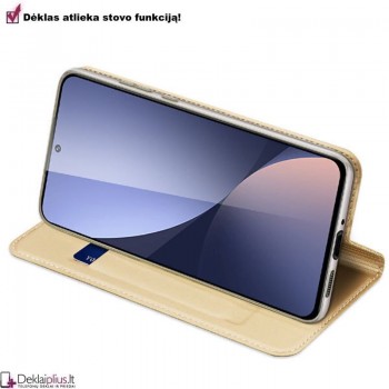 Dux Ducis Skin Pro dirbtinės odos dėklas - auksinės spalvos (Xiaomi 12 Pro) Dux Ducis Skin Pro dirbtinės odos dėklas - auksinės spalvos (Xiaomi 12 Pro)